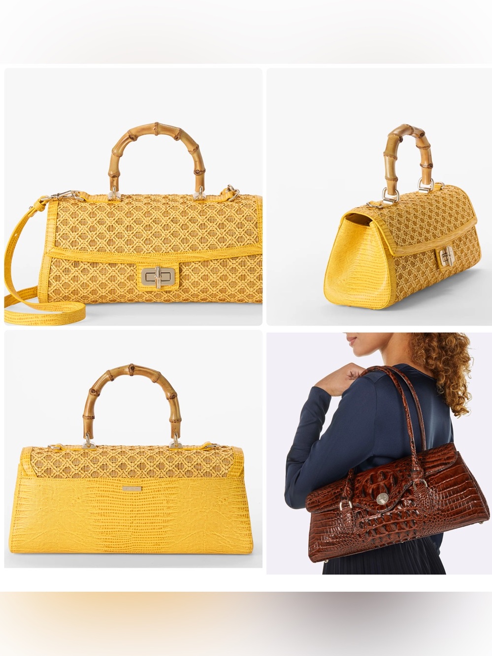 Brahmin Dayan satchel and Jane wallet set in vivid yellow sunshadow - Picture 7 of 10
